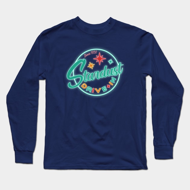 Stardust Drive-In (V1 - Neon) Long Sleeve T-Shirt by PlaidDesign